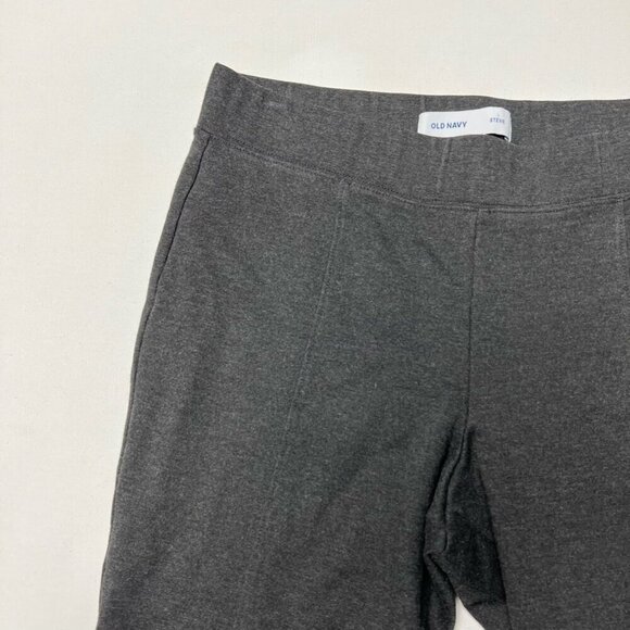 Old Navy Womens Stevie Skinny Pants Gray Mid Rise Elastic Waist Stretch Knit L - Picture 2 of 10